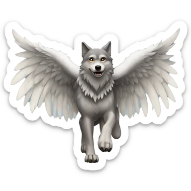 wolf with wings iphone sticker