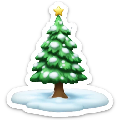 christmas tree with white snow sticker