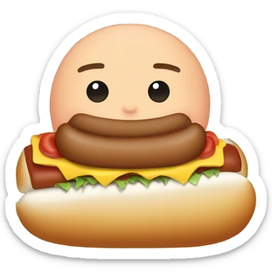 Bald beardless person in a hot dog bun sticker