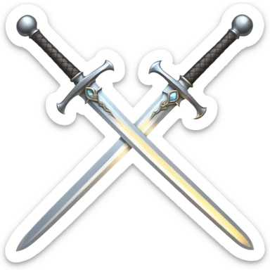 Sword half-drawn, light spilling from the scabbard sticker