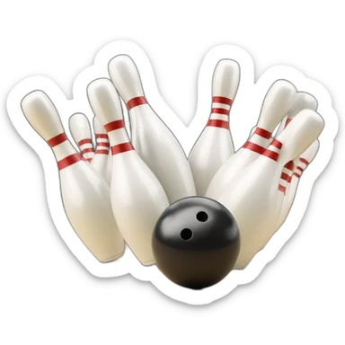 the bowling ball is knocking down pins. sticker