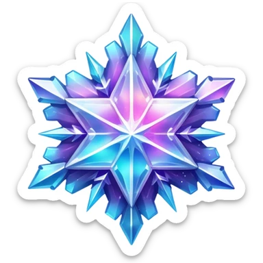 Iridescent sparkly shiny nebula snow crystal   sticker