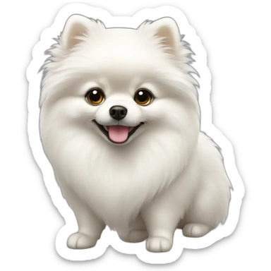 White Pomeranian sticker