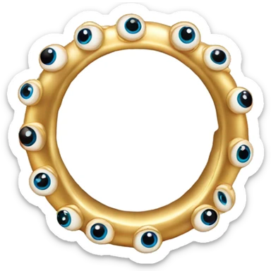 thin gold ring studded with eyeballs sticker