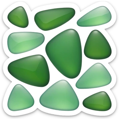 greenish sea glass with uneven edges sticker