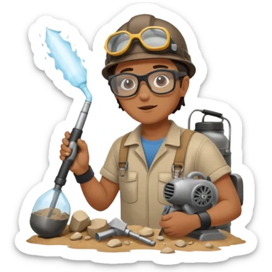 Fossil Cleaner with Air Blower from Archaeology Team sticker