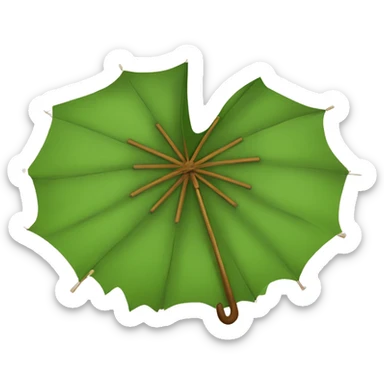 Wooden leaf umbrella sticker