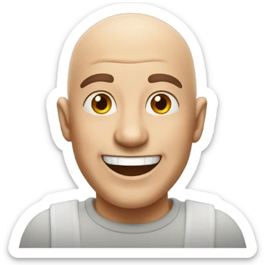 bald man having fun sticker