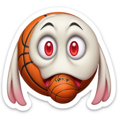 Basketball red eyes droopy   sticker