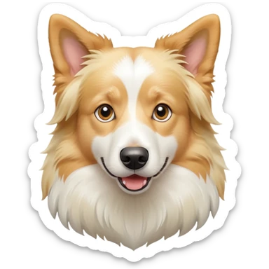 blonde and white border collie dog sticker