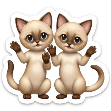 siamese kittens clapping sticker