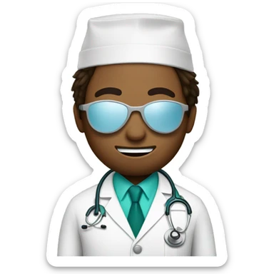 coconut dressed as a medical doctor sticker