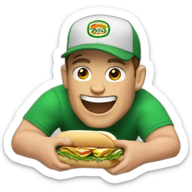 John cena eating a subway sandwich  sticker
