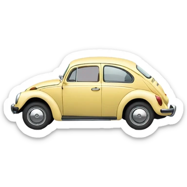 Light Yellow Volkswagen beatle  sticker