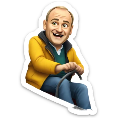 Liberal Democrat leader Ed Davey on a rollercoaster sticker
