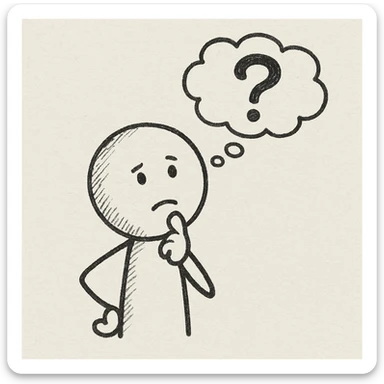 doodle person thinking sticker