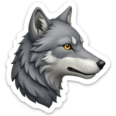 wolf head in profile view, side view of wolf face sticker