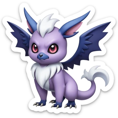 Edgy Cool Kawaii Noibat-Absol-Pokémon Full Body sticker