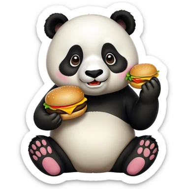 Panda eating McDonalds  sticker