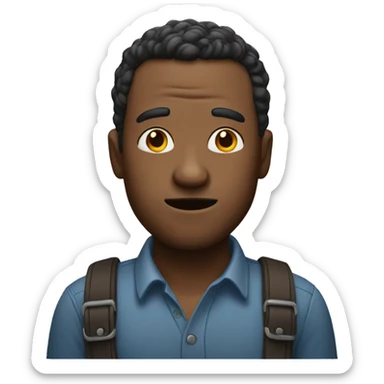 a man who's trying guess something sticker