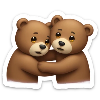 Two bears cuddling  sticker