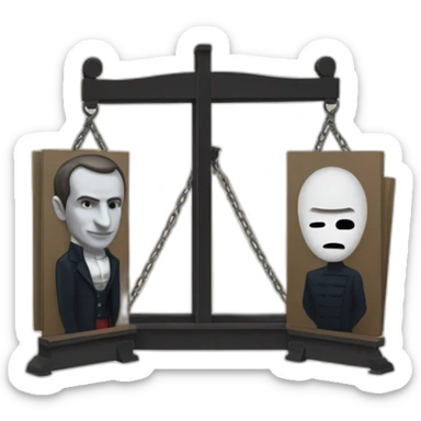 macron and french guillotine sticker