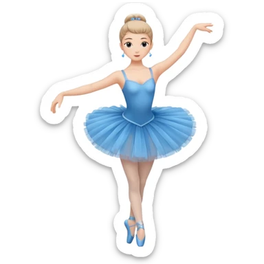 full body balet with blue tutu sticker