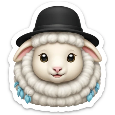 baby sheep with black hat sticker