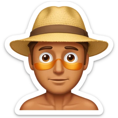 wet man with sunburn sticker