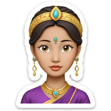 ancient thailand woman with earrring sticker