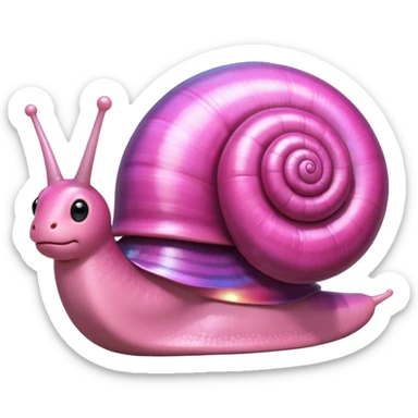 pink shiny snail sticker