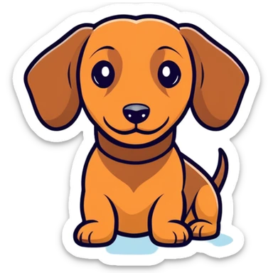 A light brown miniature dachschund   sticker