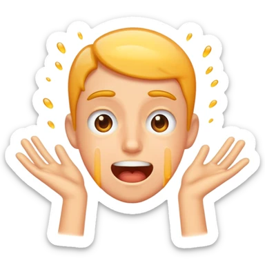 A person so exited they are sick  sticker