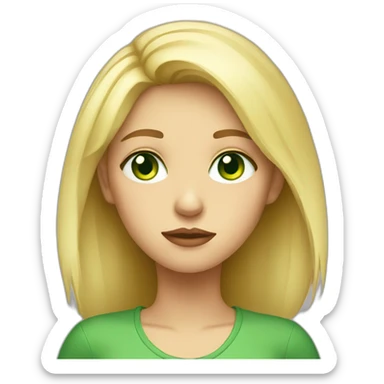 sad-blond-girl-with-green-eyes sticker