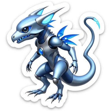 Modern Cyber Lombax-Fakémon-creature, full body sticker
