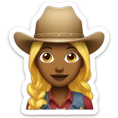 woman cowgirl pitchfork sticker