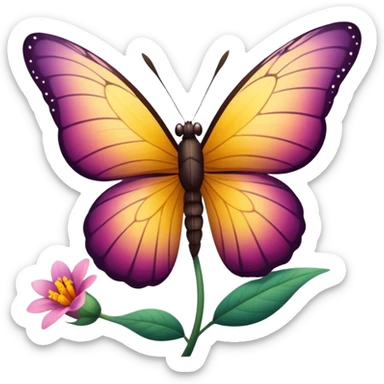 Mariposa en una flor sticker