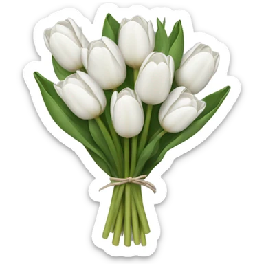 white tulip bouquet  sticker