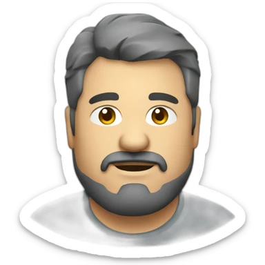 fat middle aged web developer short dark graying hair goatee sticker