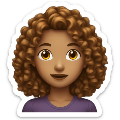 Long Brown Curly Hair Girl sticker