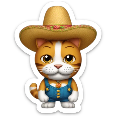 Garfield is wearing a sombrero sticker