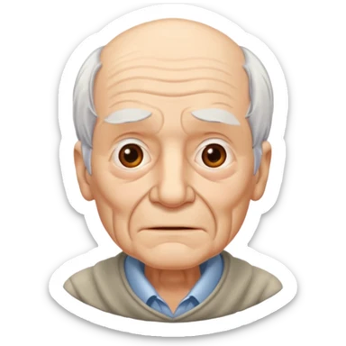 Decrepit Old Man that looks extremely senile sticker