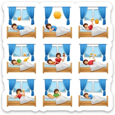 sequence of daily activities representing a routine sticker