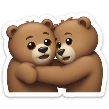 Bears hugging sticker