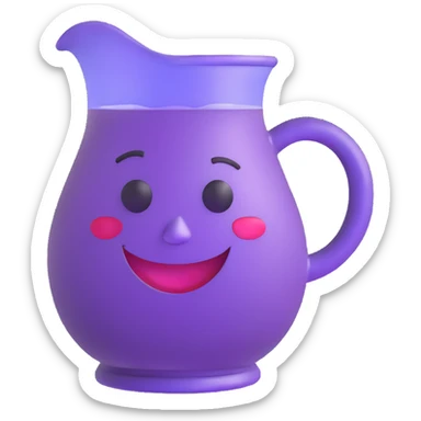 grape koolaid pitcher with smiling face sticker