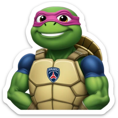 teenage mutant ninja turtle with paris saint germain tshirt sticker