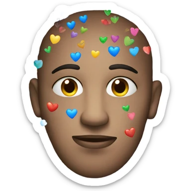 face with hearts all around it  sticker