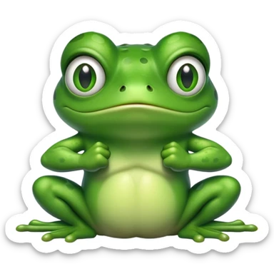 angry frog with clenched fists sticker