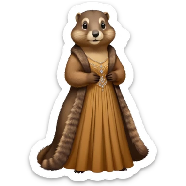 a marmot in an evening dress sticker