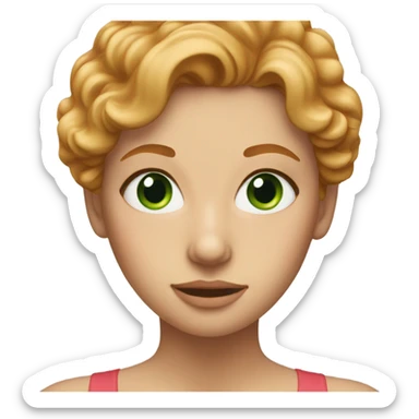 strawberry blonde woman with green eyes sticker